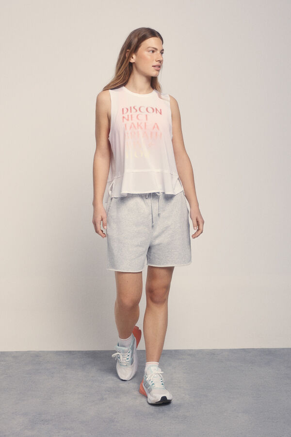 Dash and Stars Camiseta sin mangas halter blanca beige