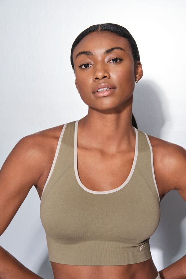 Dash and Stars Brasier deportivo caqui SEAMLESS COMFORT verde