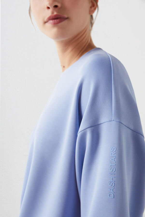 Dash and Stars Sudadera tacto suave nudo azul azul