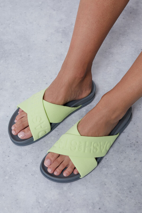 Dash and Stars Chanclas tiras cruzadas logo verde