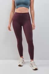 Dash and Stars Legging compresivo largo granate p&uacute;rpura