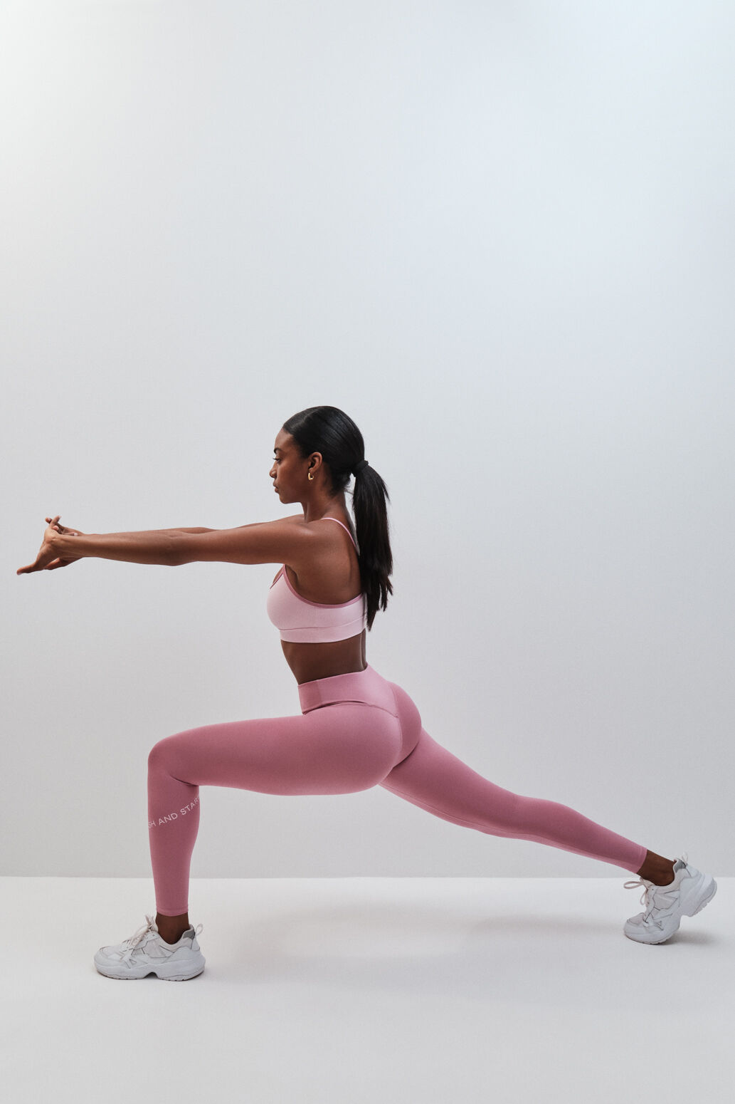 Dash and Stars Leggings largos 4D STRETCH rosa