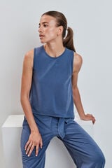 Dash and Stars Playera sin mangas tacto suave azul azul