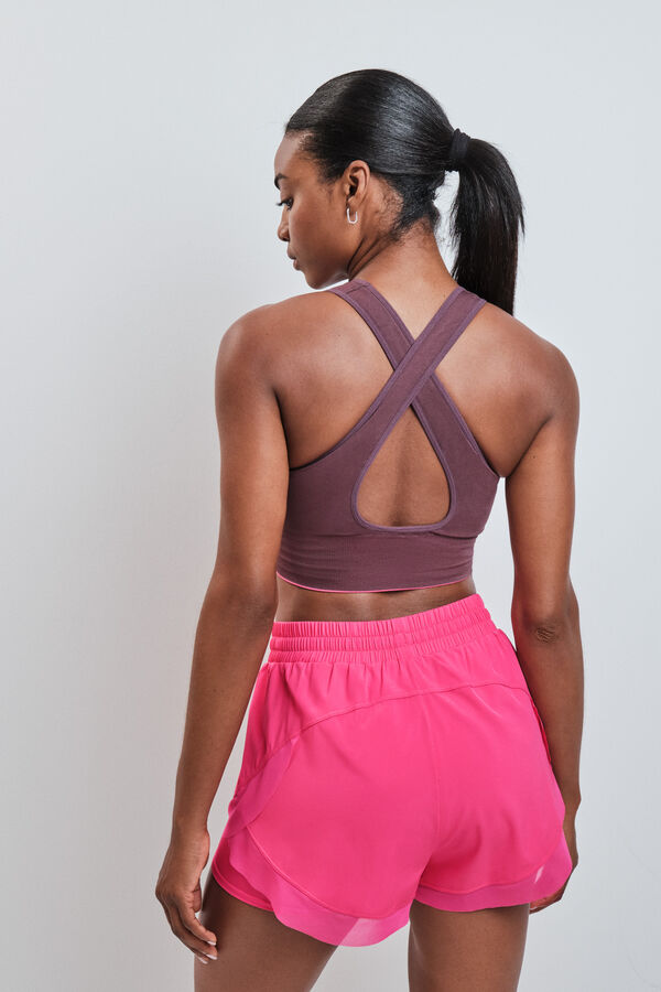 Dash and Stars Short ultra ligero de malla rosa rosa