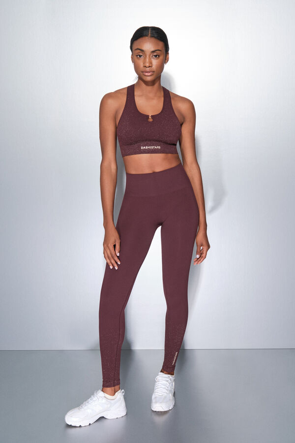 Dash and Stars Brasier deportivo morado SEAMLESS COMFORT burdeos