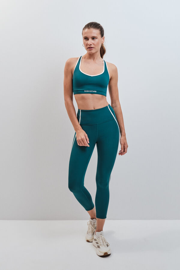 Dash and Stars Legging crop 4D STRETCH verde verde