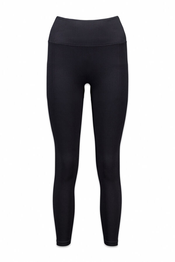 Dash and Stars Pantalón legging push up negros de ajuste  sin costuras negro