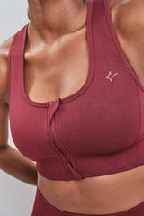 Dash and Stars Brasier deportivo rojo con cierre SEAMLESS FIT p&uacute;rpura