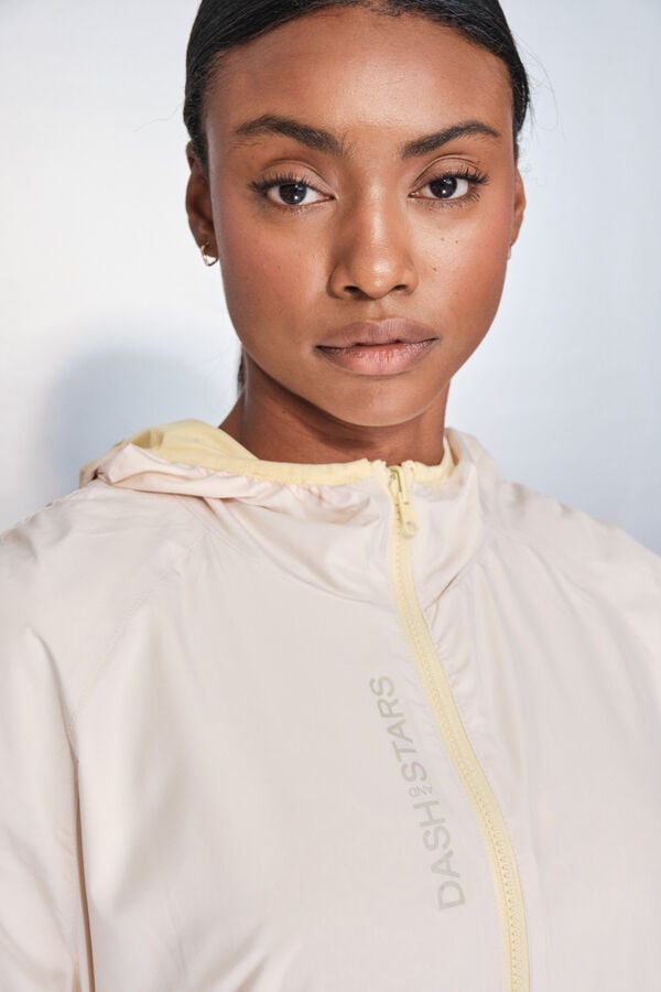 Dash and Stars Chamarra ligera reversible con capucha amarilla estampado