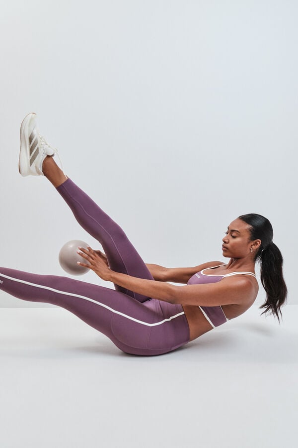 Dash and Stars Leggings largos 4D STRETCH granate morado/lila