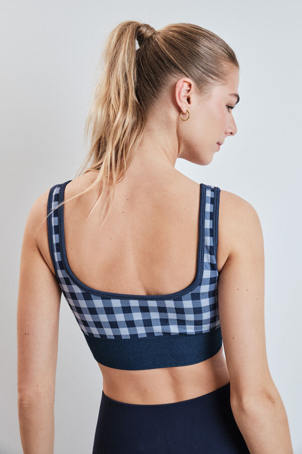 Dash and Stars Brasier deportivo SEAMLESS COMFORT vichy azul azul