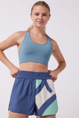 Dash and Stars Short técnico retro azul azul