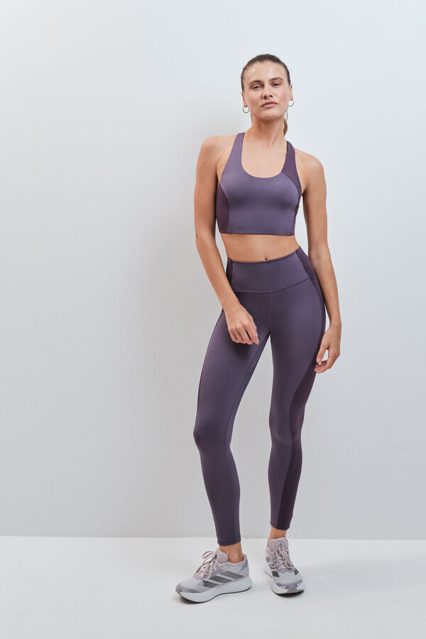 Dash and Stars Leggings largos 4D STRETCH granate morado/lila
