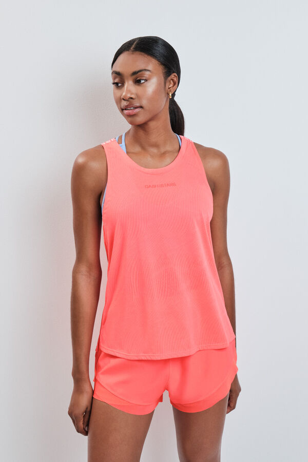 Dash and Stars Playera sin mangas cuello halter roja rojo