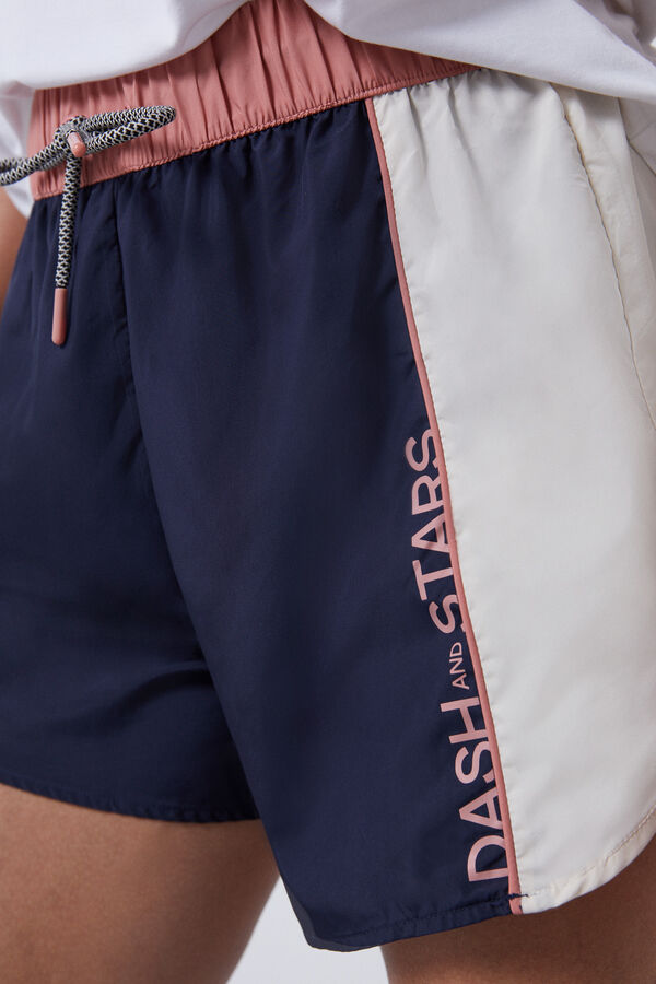 Dash and Stars Short ultraligero color block azul azul