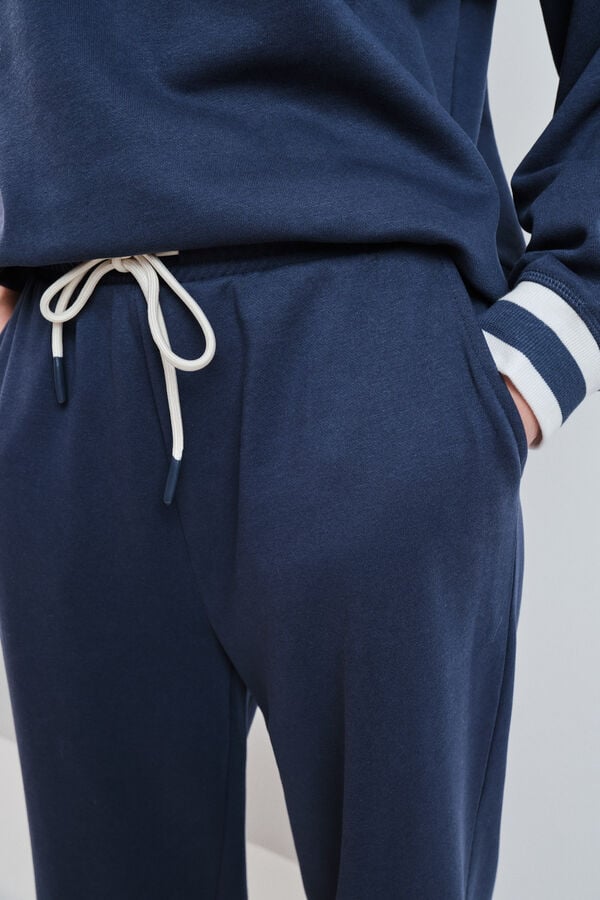 Dash and Stars Pantal&oacute;n recto de felpa azul azul