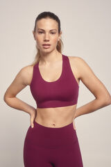 Dash and Stars Sujetador deportivo COMPRESSIVE granate logo rosa