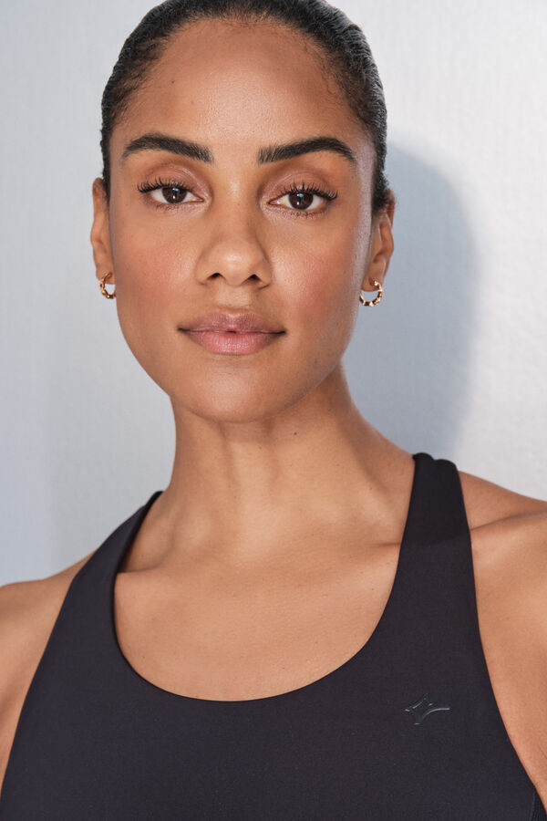 Dash and Stars Brasier deportivo negro elástico 4D negro