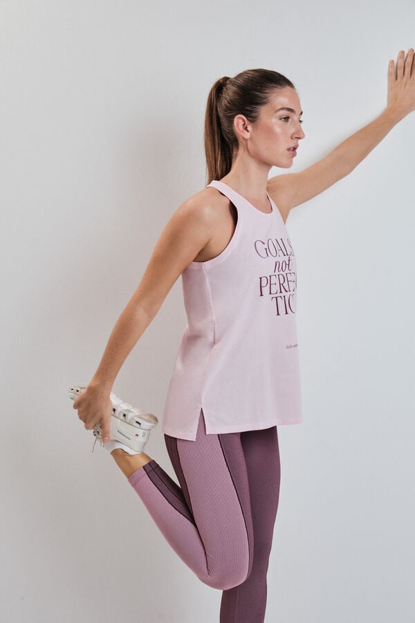 Dash and Stars Playera sin mangas de algod&oacute;n rosa rosa