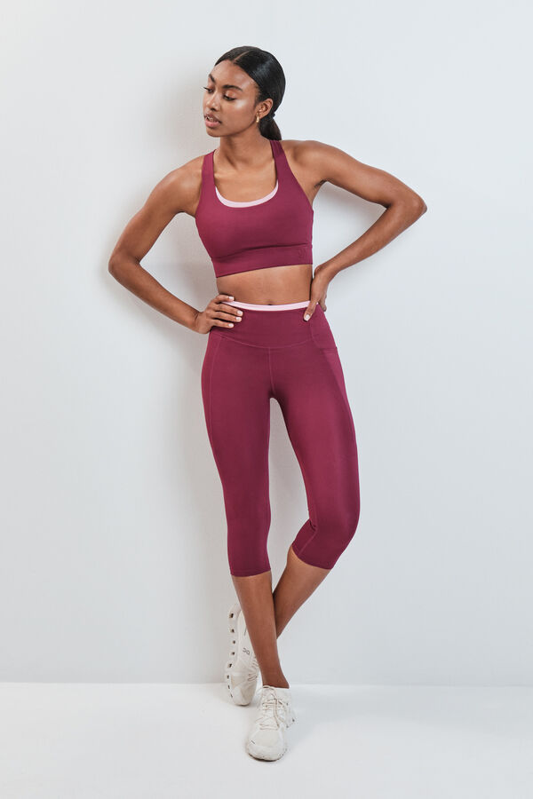 Dash and Stars Leggings capri 4D STRETCH vino p&uacute;rpura