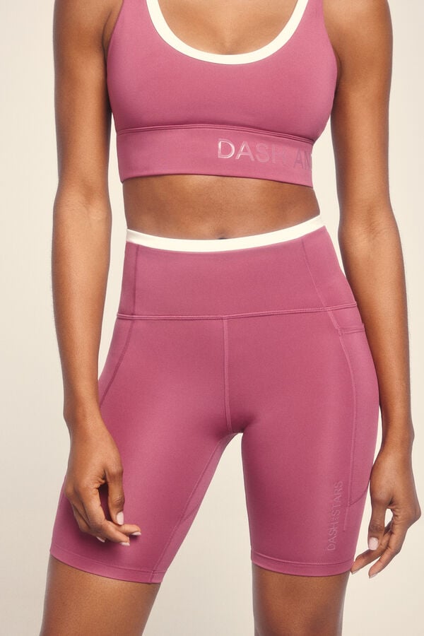 Dash and Stars Pantalón legging de ciclismo rosas 4D STRETCH rosa