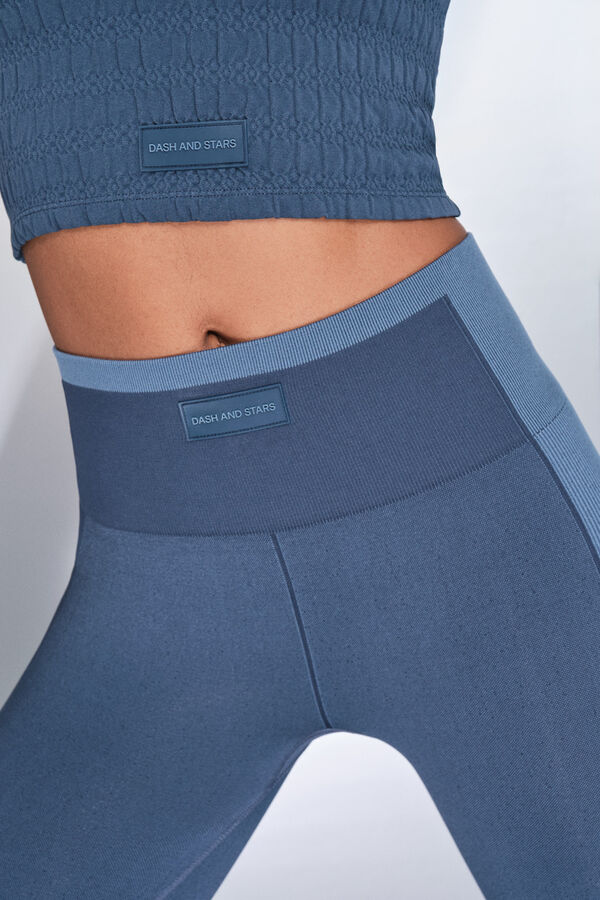 Dash and Stars Pantal&oacute;n legging largos azules SEAMLESS COMFORT azul