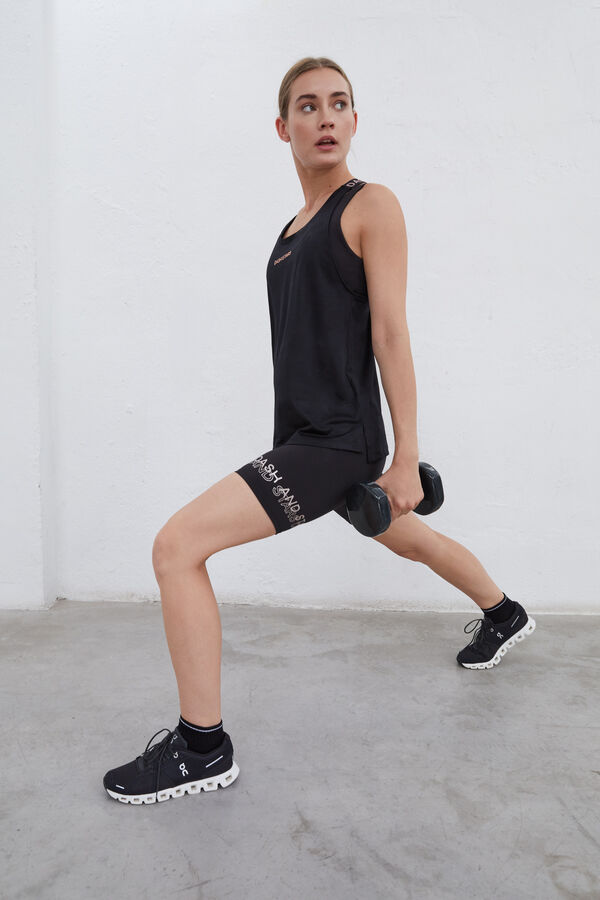 Dash and Stars Playera tirantes halter negro negro