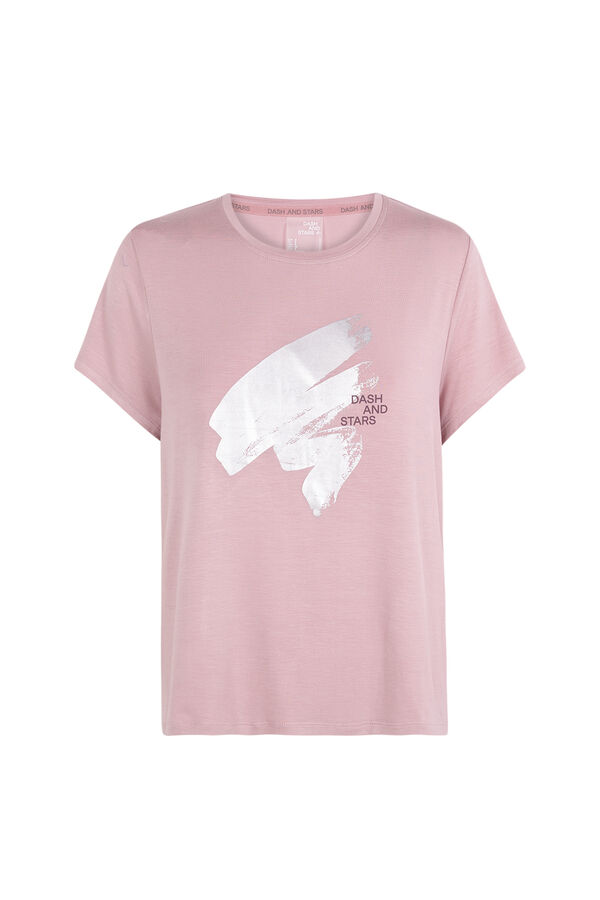 Dash and Stars Camiseta extra suave modal rosa rosa