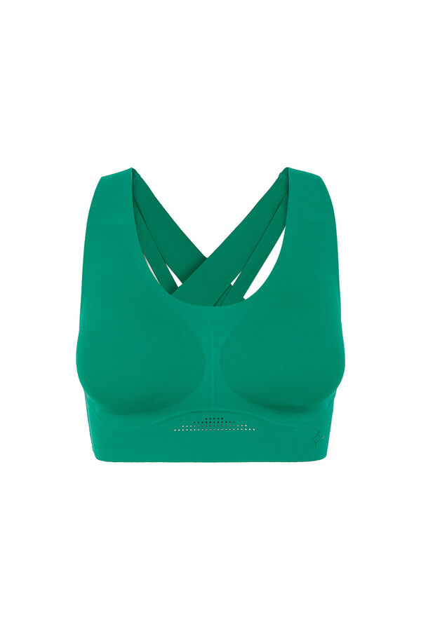 Dash and Stars Sujetador deportivo COMPRESSIVE verde logo verde