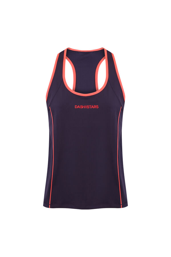 Dash and Stars Playera ajustada sin mangas gris gris