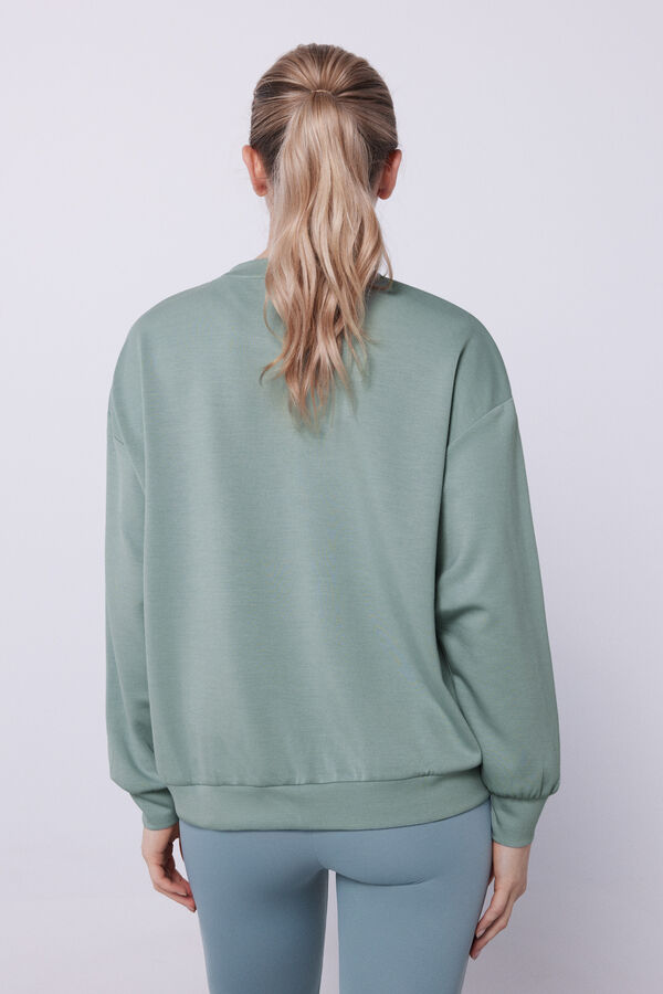 Dash and Stars Sudadera gris modal verde