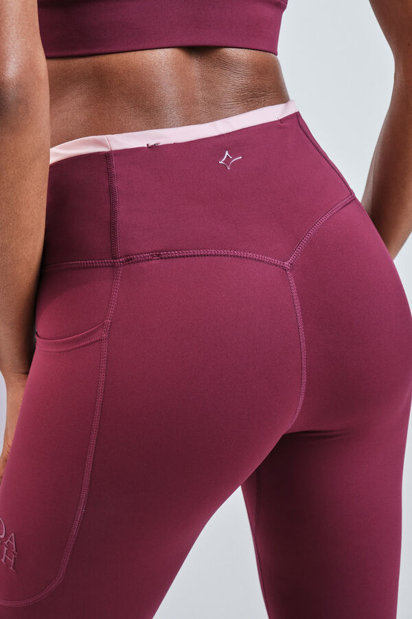 Dash and Stars Leggings capri 4D STRETCH vino p&uacute;rpura