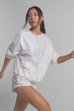 Dash and Stars Chaqueta bomber blanco perlado gris