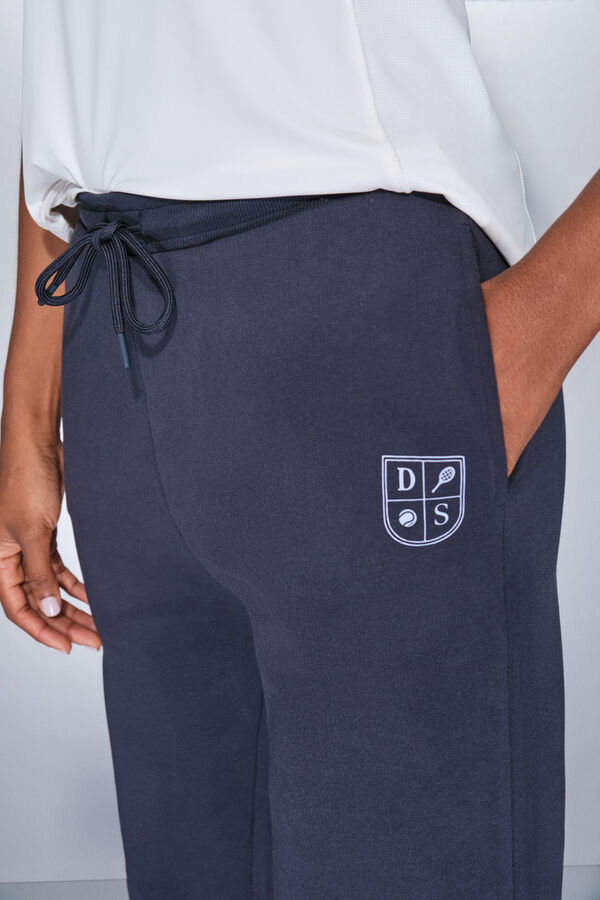 Dash and Stars Pantal&oacute;n jogger largo de algod&oacute;n azul