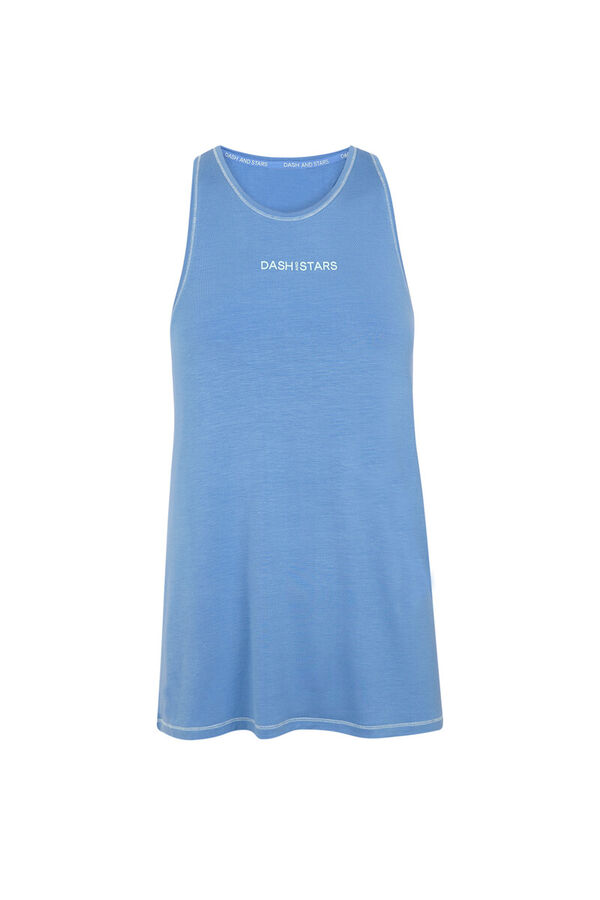 Dash and Stars Camiseta fluida modal azul azul