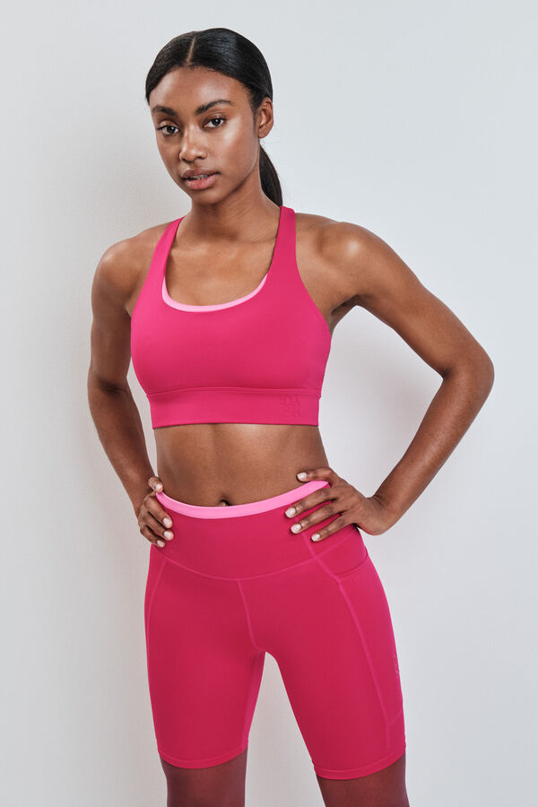 Dash and Stars Leggings ciclista 4D STRETCH rosa rosa