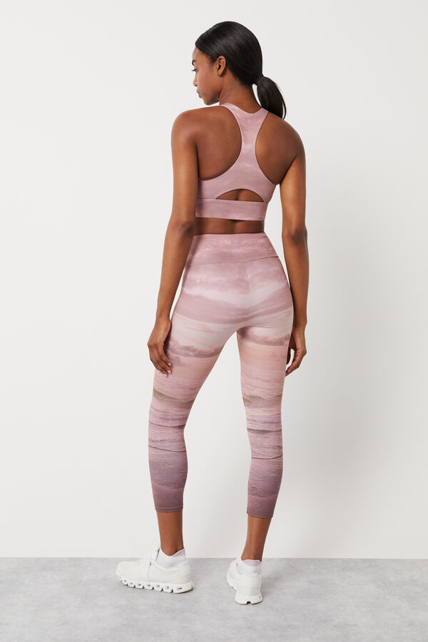 Dash and Stars Leggings crop sunset 4D Stretch marrón