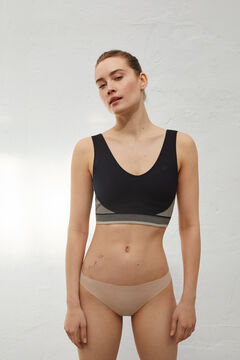 Dash and Stars Pack de 2 panties brasileñas cortadas a láser en color nude café