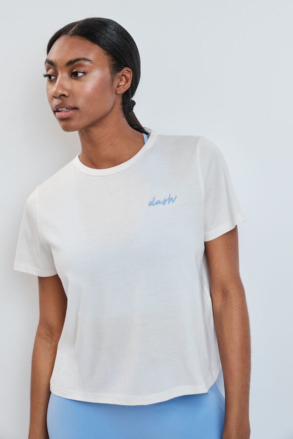 Dash and Stars Playera manga corta extra suave blanca blanco