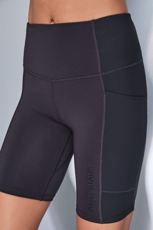 Dash and Stars Pantalón legging de ciclismo negras 4D STRETCH negro