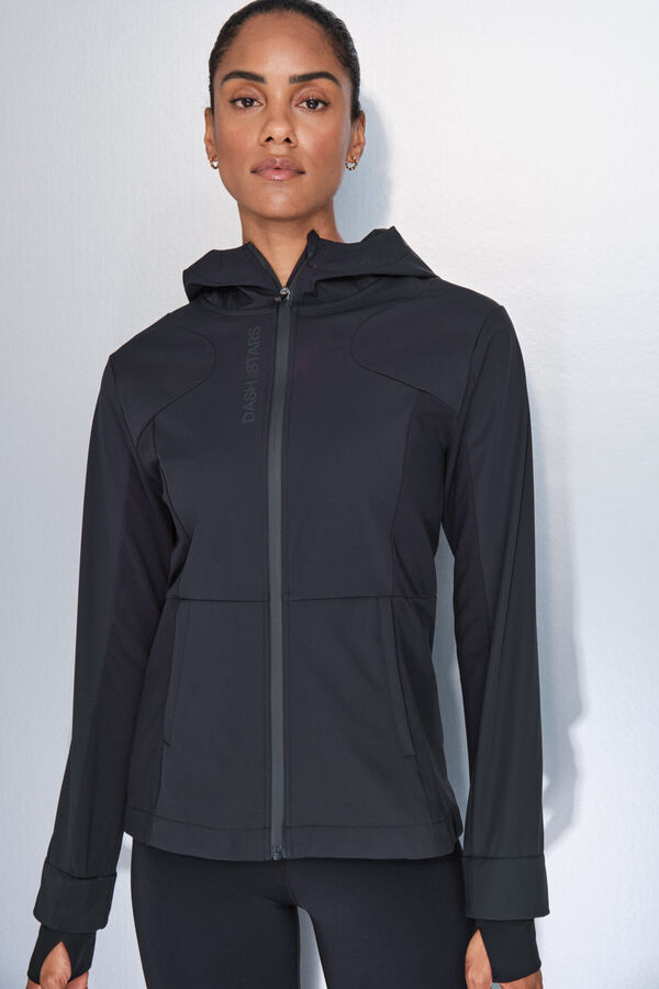 Dash and Stars Chamarra negra ajuste negro