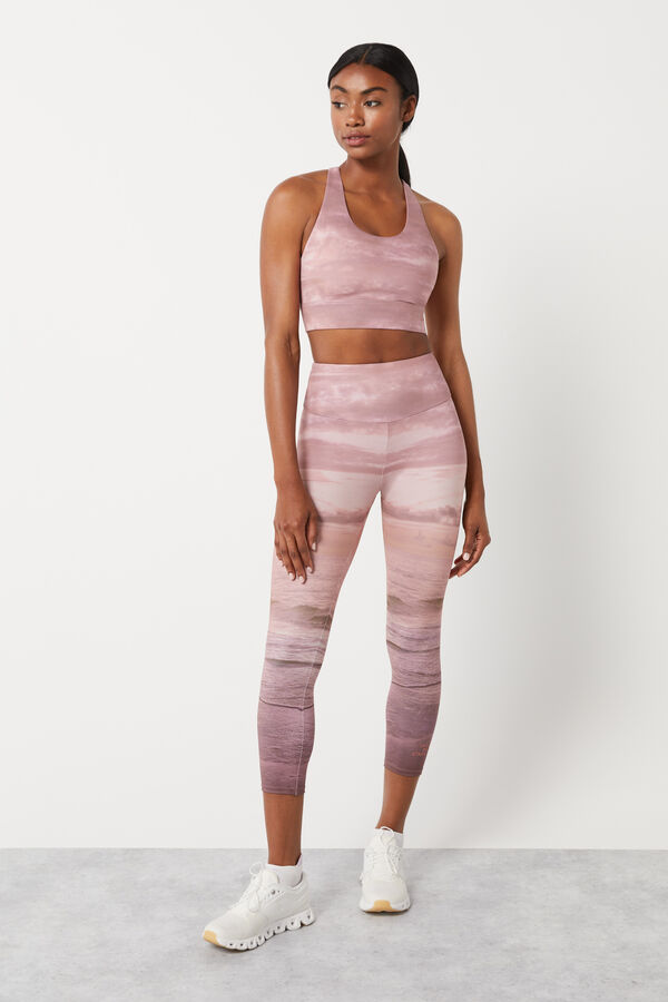 Dash and Stars Leggings crop sunset 4D Stretch marrón