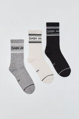 Dash and Stars Pack 3 calcetines medios de algod&oacute;n blanco