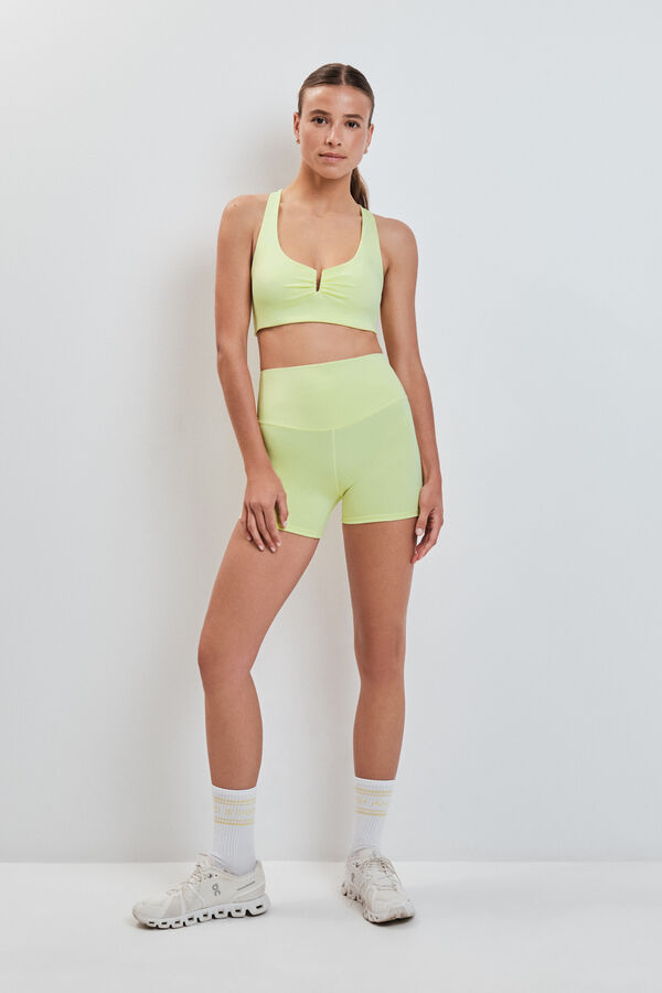 Dash and Stars Leggings cortos 4D STRETCH amarillo estampado