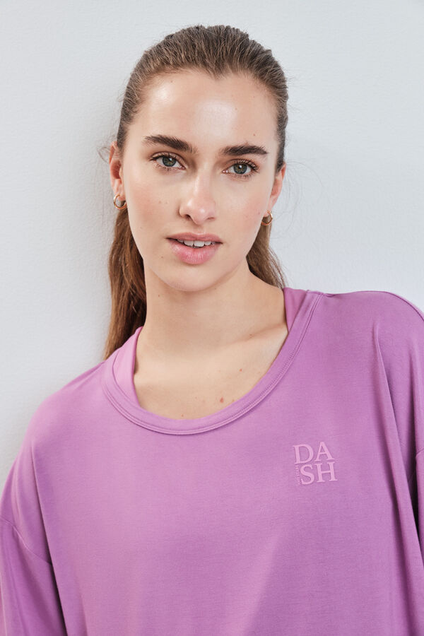Dash and Stars Playera manga corta extra suave rosa rosa