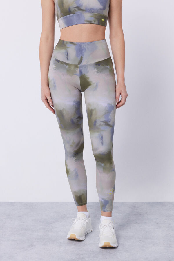 Dash and Stars Leggings estampados 4D Stretch verde