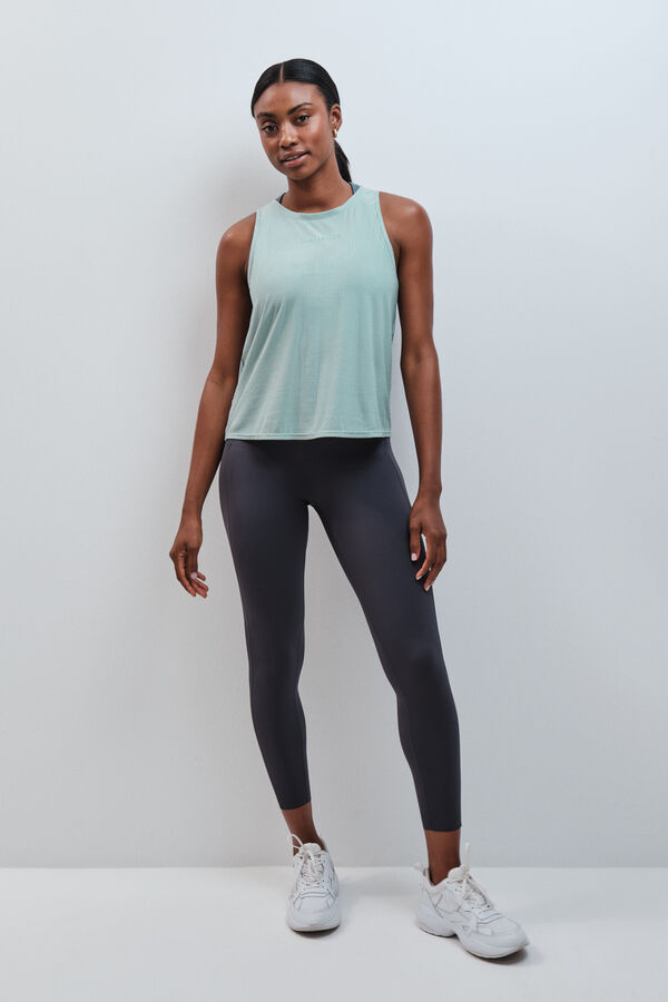 Dash and Stars Playera halter semitransparente verde verde