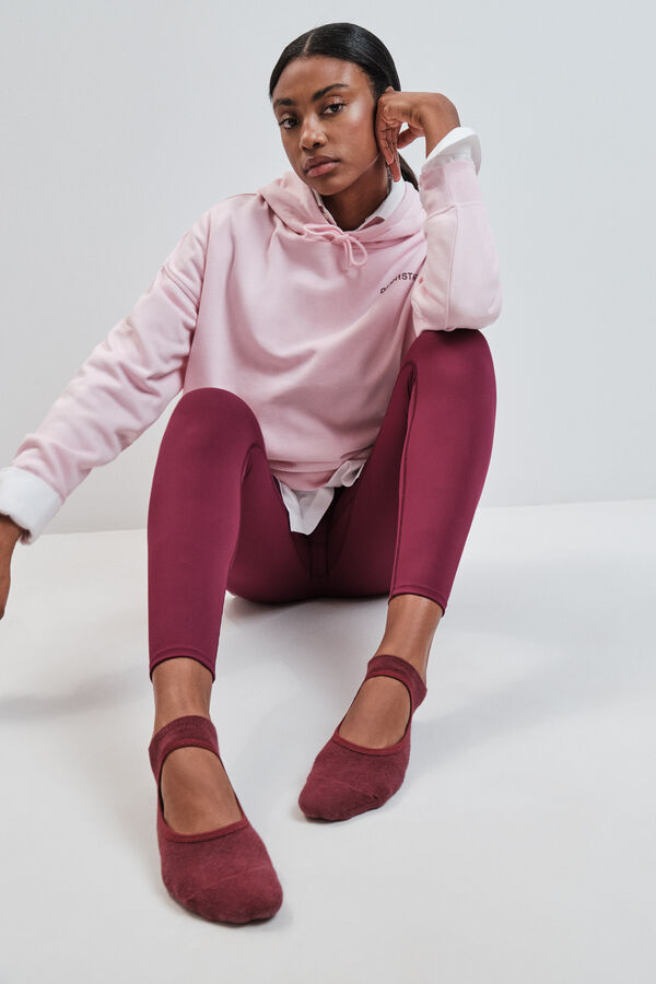 Dash and Stars Calcetines estilo zapatilla de ballet de algod&oacute;n vino p&uacute;rpura