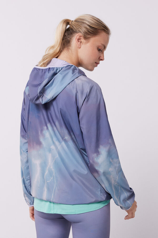 Dash and Stars Chamarra reversible water-repellent lila rosa