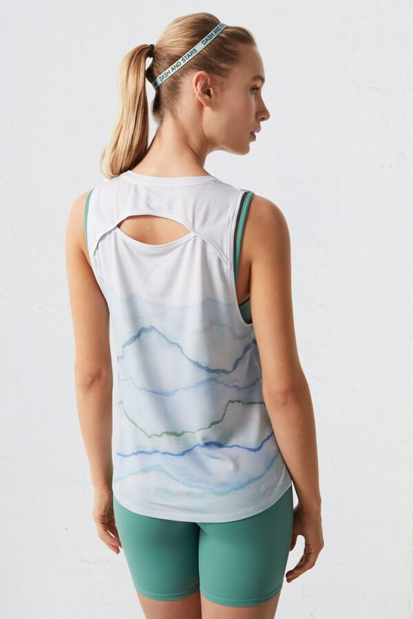 Dash and Stars Playera tirantes LENZING™ TENCEL™ estampado azul